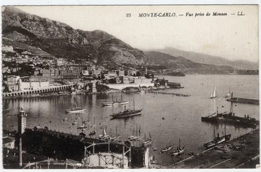 Monte Carlo (Monte-Carlo): Utsikt över staden från Monaco - Vykort från slutet av 1800- och 1900-talet
