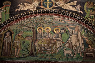 Mosaik från Gamla testamentet "Isaks offer". Basilikan San Vitale. 600-talet, Ravenna, Italien. UNESCO