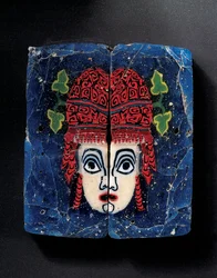 Mosaikinlägg av en ny komedi Maenad-mask, romano-egyptisk, c.1:a århundradet f.Kr.