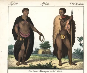 Nama-par (Sydafrika). Litografi för boken: "Galerie complete en tableaux fideles des peuples d
