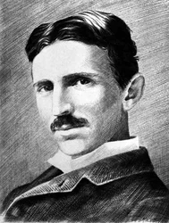 Nikola Tesla, kroatienfödd serbisk ingenjör, fysiker och uppfinnare, omkring 1885