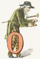 O - Octogenaire - Barnsligt alfabet, Editions Gordinne 1920 (gravyr)