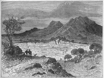 Stensaltbrott i Cardone, ca 1880 (gravyr)