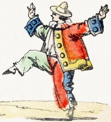 P - Pierrot - Child Entertainment Alphabet c.1890 (litografi)