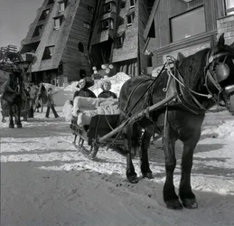 P. Topaloff och Alice Sapritch i Avoriaz under den fantastiska filmfestivalen den 29 januari