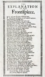 Titelsida och förklaring i diktform av den 4:e upplagan av "Systema agriculturae: mysteriet med hushållning upptäckt" av John Worlidge (aktiv 1669-1698), publicerad i London 1697