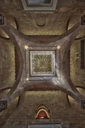 Palermo, Kungliga palatset eller Palazzo dei Normanni (Normandernas palats), Joharia Tower, Winds Room: träkusp med vindarnas ros (Kompassrosen) i centrum Zenithalvy