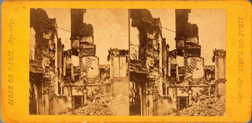 Paris Siege (1871): utsikt över staden under preussarnas belägring av staden mellan 20/09/1870 och 28/01/1871. Fotografi av Q.V.. Tryck på kartong Dim. 17x6,9 cm