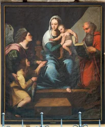 Sockenkyrka (Church of Our Lady of Pamele). Interiör. Målning. Anonym. Madonna (Madonna med fisk, Tobias). Kopia av Rafael (?).