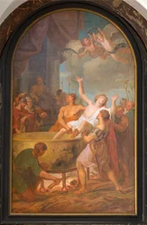 Sockenkyrka (Vår Fru församlingskyrka). Interiör. Målning.