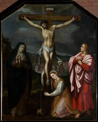 Församlingskyrka (Parochiekerk Sint-Martinus). Målning. Korsningen. 1600-talet.