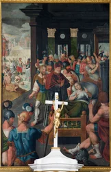 Sockenkyrka (Sankt Mikael, Cornelius och Ghislenus församlingskyrka). Interiör. Målning.