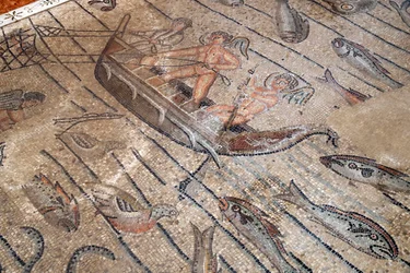 Patriarkaliska basilikan i Aquileia. Mosaikgolv med kristen symbolik, 300-talet. Italien.