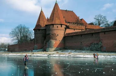 Polen, Pomorskie voivodeship, Malbork, Slott, gotisk fästning byggd av tyska orden