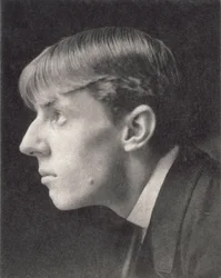 Porträtt av Aubrey Beardsley (1872-98) av Frederick Evans (1853-1943) (sepiafoto)