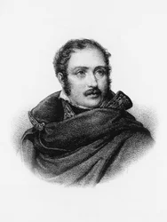 Porträtt av Eugene de Beauharnais (1781-1824), fransk soldat, prins av första imperiet och vicekung av Italien från 1805 till 1814, gravyr
