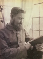Porträtt av George Bernard Shaw (1856-1950) som en ung man
