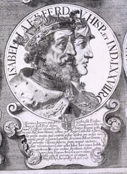 Porträtt av Isabella I och Ferdinand V av Kastilien (litho)