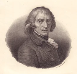 Porträtt av den italienske poeten Giuseppe Parini (1729-1799), kopparstick av Piotti från teckning av Andrea Appiani