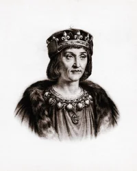 Porträtt av Ludvig XII (1462-1515), kung av Frankrike. Gravyr