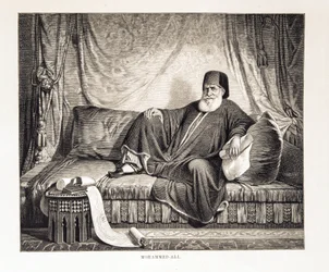 Porträtt av Mehemet Ali (1769-1849) vice kung av Egypten Illustration från Atlas of Egypt