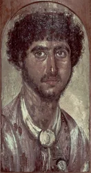 Porträtt av en grek, från Fayum, romano-egyptiska