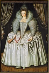 Porträtt av en dam, identifierad som Elizabeth Howard, ca 1595-1605