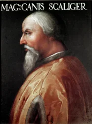 Porträtt av Herren av Verona Can Francesco della Scala kallad Cangrande I (1291-1329) Anonym målning. Uffizi Gallery (Kontor), Jovian Collection