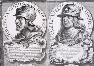 Porträtt av Ataulf och Sigeric (litho)