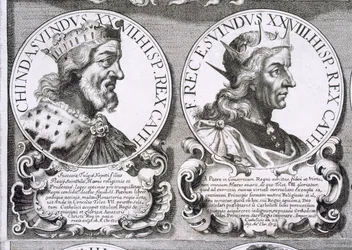 Porträtt av Chindasuinth och Recceswinth (litho)