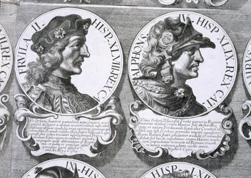 Porträtt av Fruela II och Alfonso IV (litho)