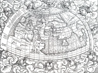 Ptolemaios av Alexandrias karta över den då kända världen.