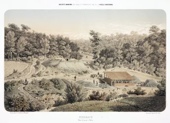 Råvarubearbetning, metallurgi Adlers zinkgruva och malmsvättverk, Uckerath, Tyskland