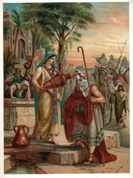 Rebecca vid brunnen. (litho, cirka 1900)