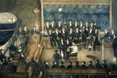 Mottagande av en frimurare i en loge, ca 1820