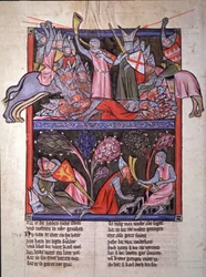 Roland blåser i horn i Ronceveaux