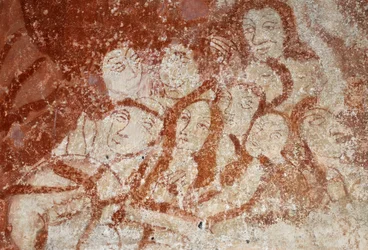Romansk konst: S:ta Katarinas kapell, Voute i vaggan, Kristi barndom, Passionen, Yttersta domen och Kristus i majestätet. Fresker i kyrkan Notre Dame d