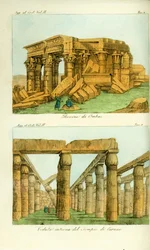 Ruinerna av Temple of Kom Ombo (Ombas), Nubia, och utsikt över Karnak Temple, Luxor, Egypten