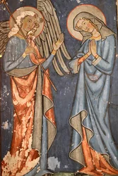 Saint-Pierre-le-Jeune protestantiska kyrkan, Fresco, Strasbourg, Frankrike.