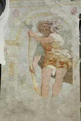 Saint Stefano a Gleris kyrka, Saint Cristoforo fresk, San Vito al Tagliamento, Friuli Italien (foto)
