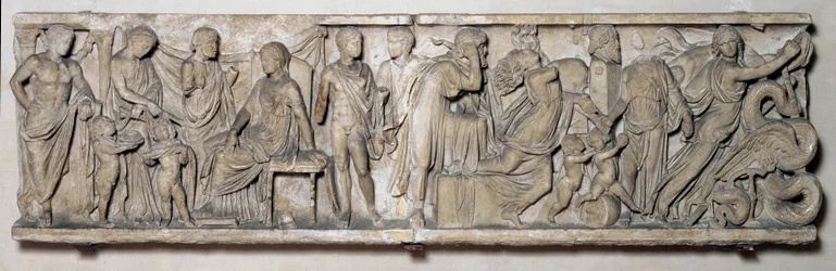 Sidan av en sarkofag som visar legenden om Medea, romersk, 2:a århundradet (marmor)