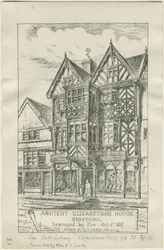 Stafford - Maids Head Inn: litografi och [?mitten av 1800-talet]