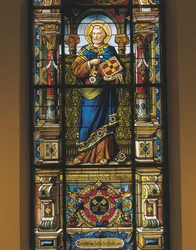 Fönster i målat glas från St. Peter, Stockholm, Sverige
