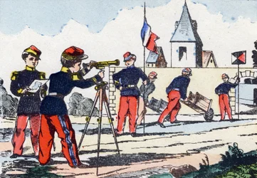 Stalkers. Gravyr i "Barns militäralfabet"". Bildspråk av Pont-a-Mousson, cirka 1890. 20 sidor. Sol: 28,5x21cm