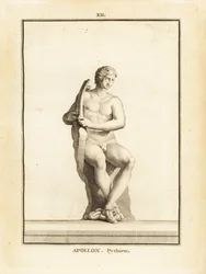 Staty av Pythian Apollo, beskyddare av Delphi, med lyra