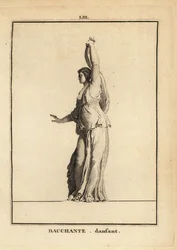 Staty av en dansande Bacchante, anhängare av den romerska vinguden Bacchus
