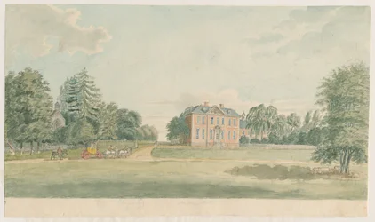 Stretton Hall: akvarellmålning och [sent 1700-tal]