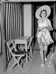 Skådespelerskan Maria Montez vid den internationella filmfestivalen i Venedig - 1950