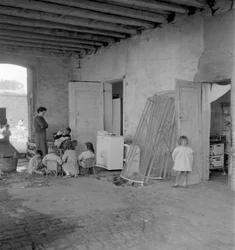 SACCA San BIAGIO I GIUDECCA (VENEDIG): lagunens ö där Venedigs soptippar samlas, invånare. 1965