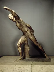 Borghese-gladiatorn, grekisk, c.50 f.Kr. (marmor) (se även 98022)